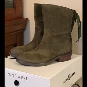 Nine West Olive Suede Boot sz 7.5 NWT